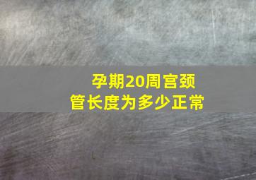 孕期20周宫颈管长度为多少正常