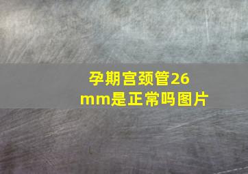 孕期宫颈管26mm是正常吗图片