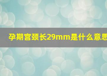 孕期宫颈长29mm是什么意思