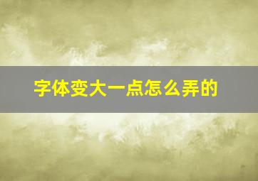 字体变大一点怎么弄的