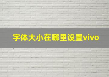 字体大小在哪里设置vivo