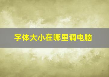 字体大小在哪里调电脑