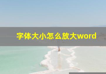 字体大小怎么放大word