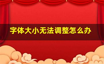 字体大小无法调整怎么办