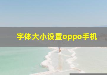 字体大小设置oppo手机