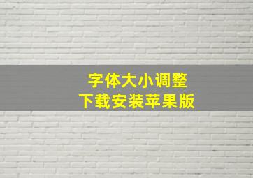 字体大小调整下载安装苹果版