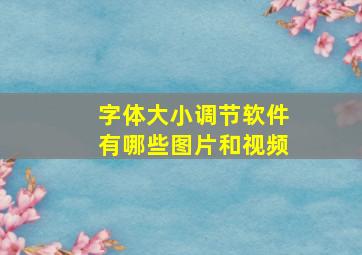 字体大小调节软件有哪些图片和视频