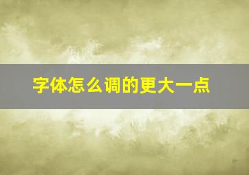 字体怎么调的更大一点