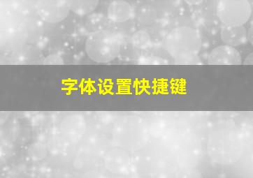 字体设置快捷键