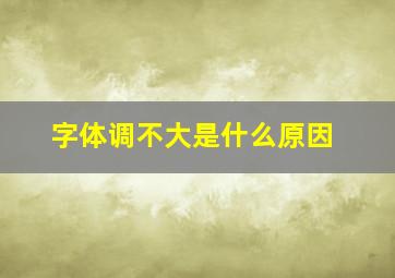 字体调不大是什么原因