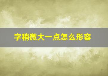 字稍微大一点怎么形容