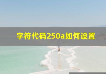 字符代码250a如何设置