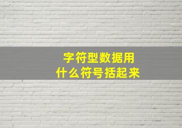 字符型数据用什么符号括起来