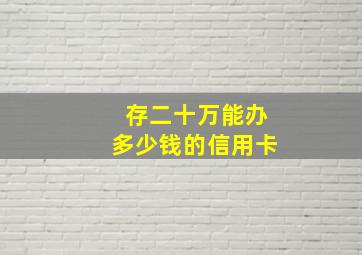 存二十万能办多少钱的信用卡