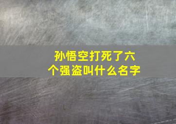 孙悟空打死了六个强盗叫什么名字