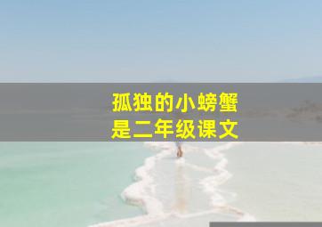 孤独的小螃蟹是二年级课文