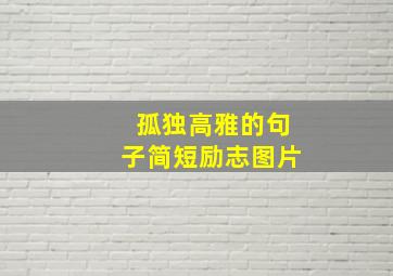 孤独高雅的句子简短励志图片