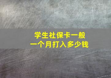 学生社保卡一般一个月打入多少钱