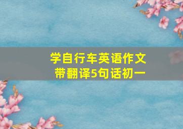 学自行车英语作文带翻译5句话初一