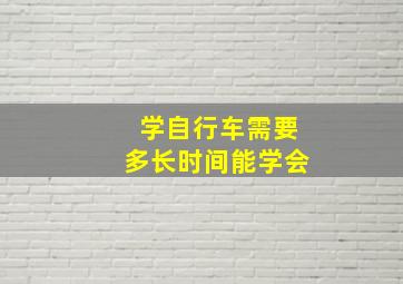 学自行车需要多长时间能学会