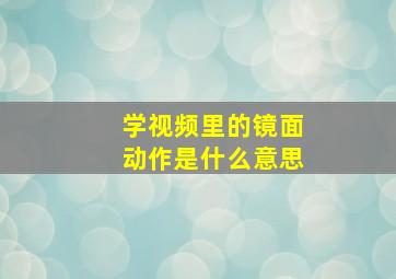 学视频里的镜面动作是什么意思