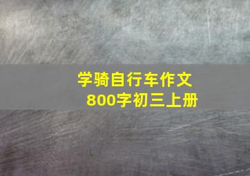 学骑自行车作文800字初三上册