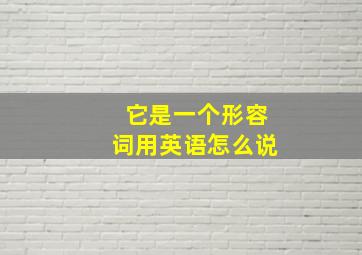 它是一个形容词用英语怎么说