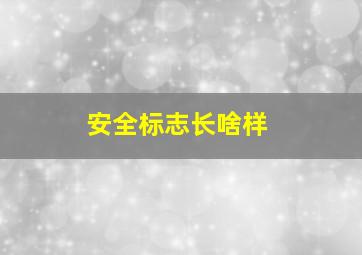 安全标志长啥样