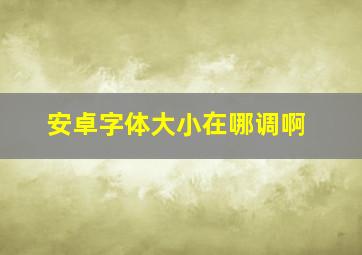 安卓字体大小在哪调啊