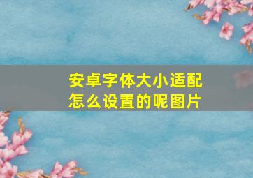 安卓字体大小适配怎么设置的呢图片