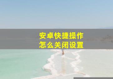 安卓快捷操作怎么关闭设置