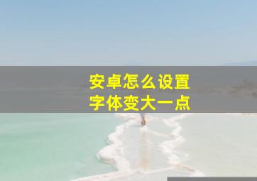 安卓怎么设置字体变大一点