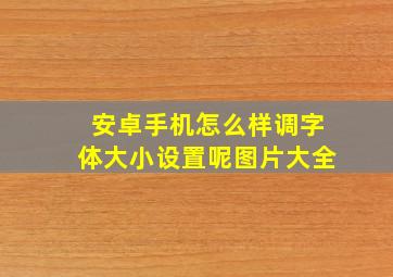 安卓手机怎么样调字体大小设置呢图片大全