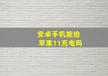 安卓手机能给苹果11充电吗