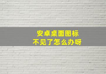 安卓桌面图标不见了怎么办呀