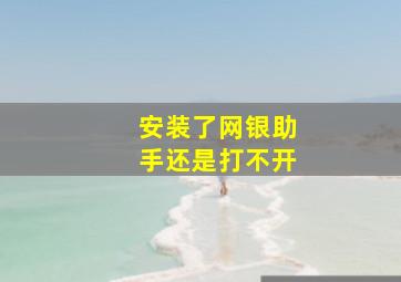 安装了网银助手还是打不开