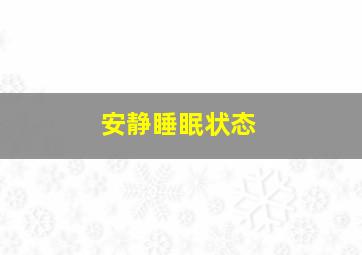 安静睡眠状态