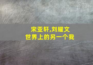 宋亚轩,刘耀文世界上的另一个我