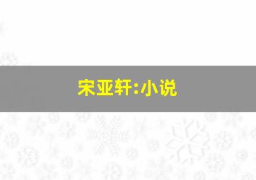 宋亚轩:小说