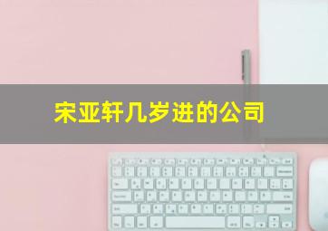 宋亚轩几岁进的公司