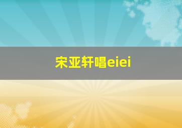 宋亚轩唱eiei