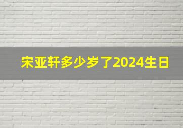 宋亚轩多少岁了2024生日