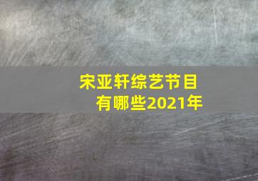 宋亚轩综艺节目有哪些2021年