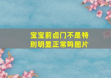 宝宝前卤门不是特别明显正常吗图片