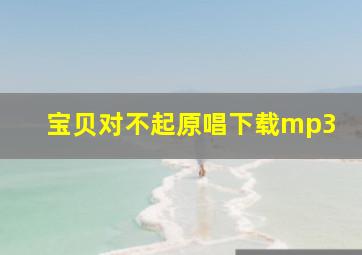 宝贝对不起原唱下载mp3