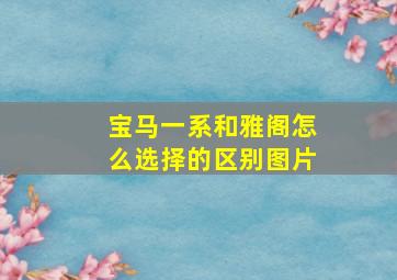 宝马一系和雅阁怎么选择的区别图片