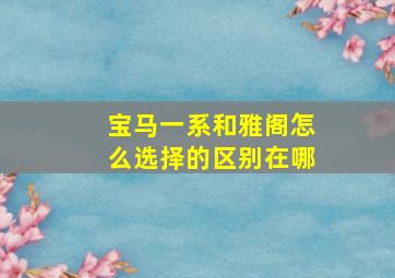 宝马一系和雅阁怎么选择的区别在哪