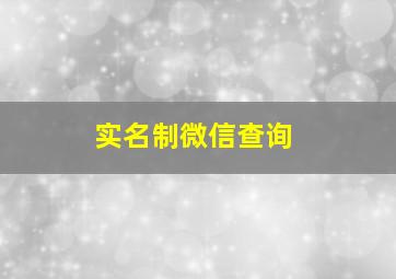 实名制微信查询