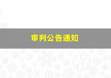 审判公告通知