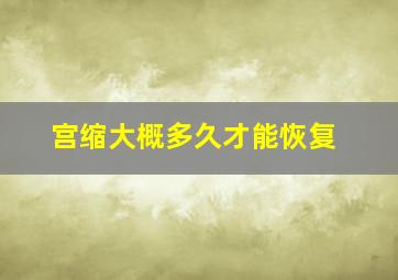 宫缩大概多久才能恢复